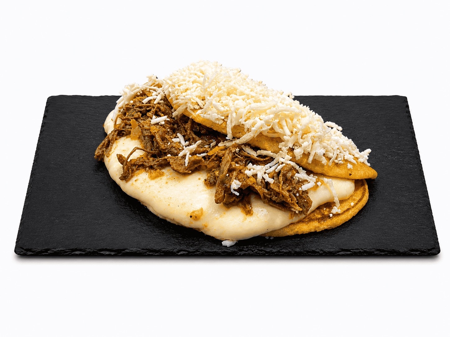 Cachapa carne mechada con queso extra de Fogón Criollo