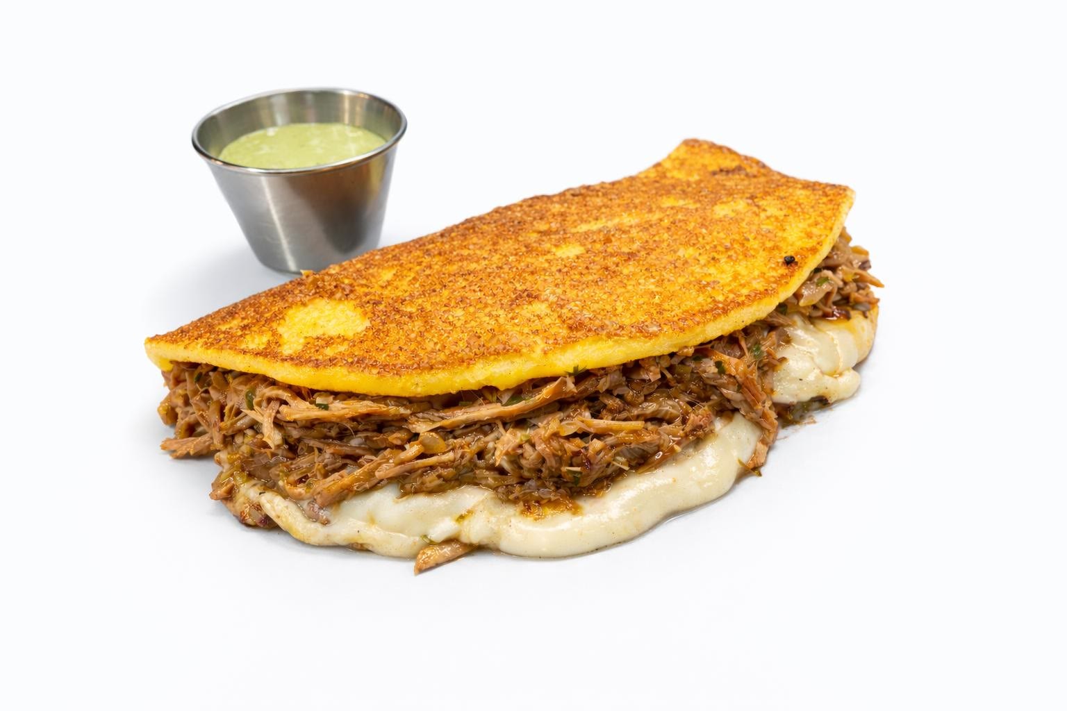 Cachapa con carne mechada